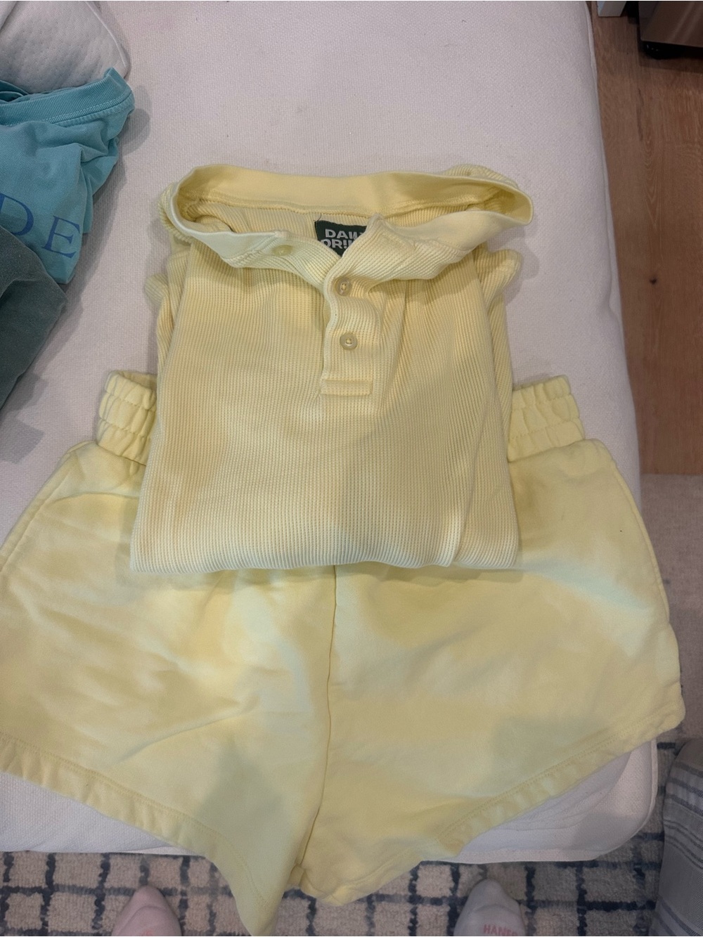 Daily Drills Pale Yellow Ribbed Polo Set